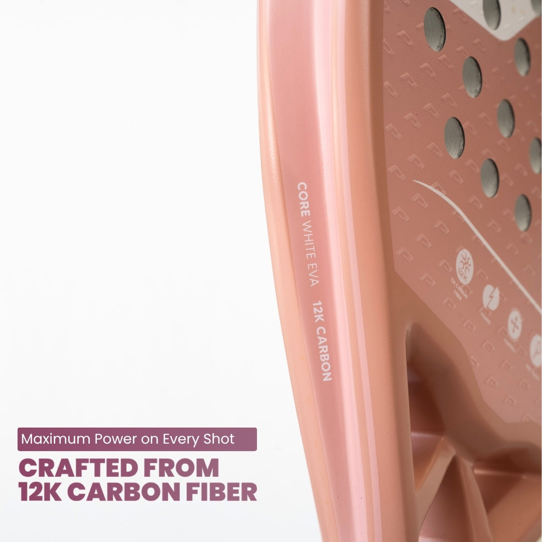 <tc>Pala de pádel Light+ 100 % carbono - rosa</tc>