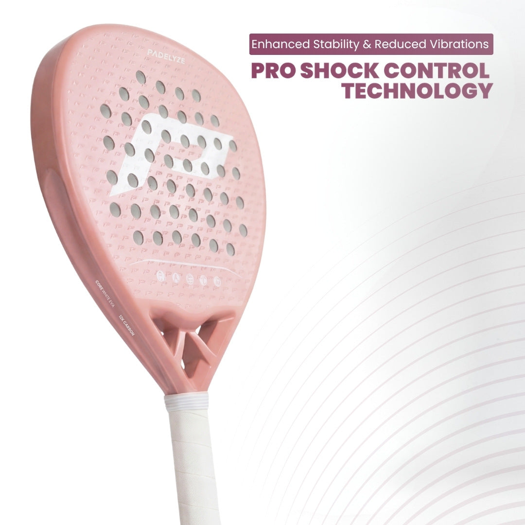 <tc>Pala de pádel Light+ 100 % carbono - rosa</tc>