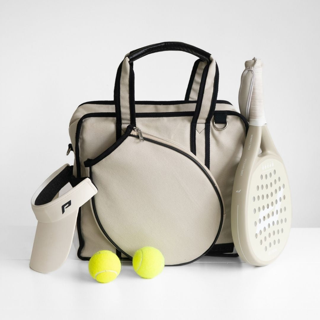 Padel Bag - Canvas - Beige - Premium Padel Bag for Women