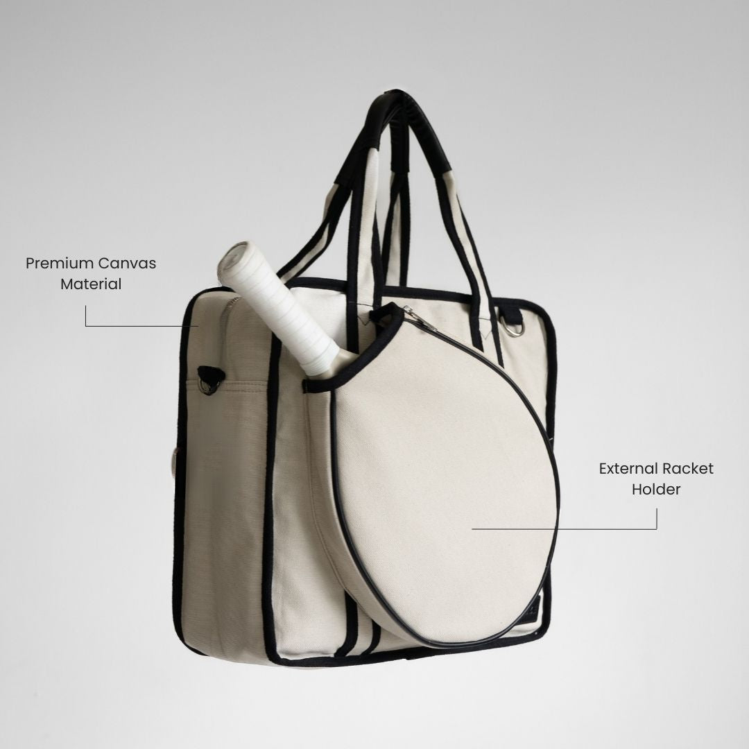 Padel Bag - Canvas - Beige - Premium Padel Bag for Women