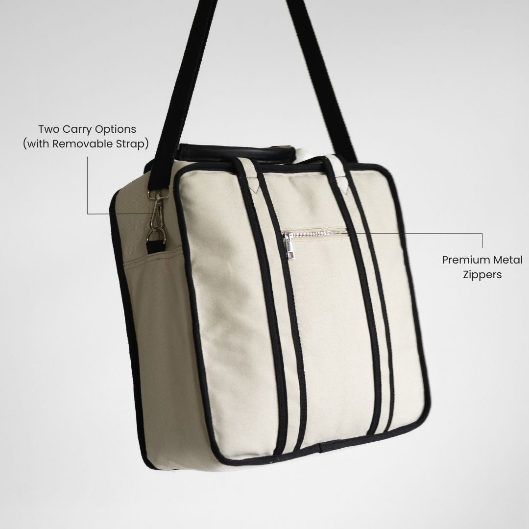 Padel Bag - Canvas - Beige - Premium Padel Bag for Women