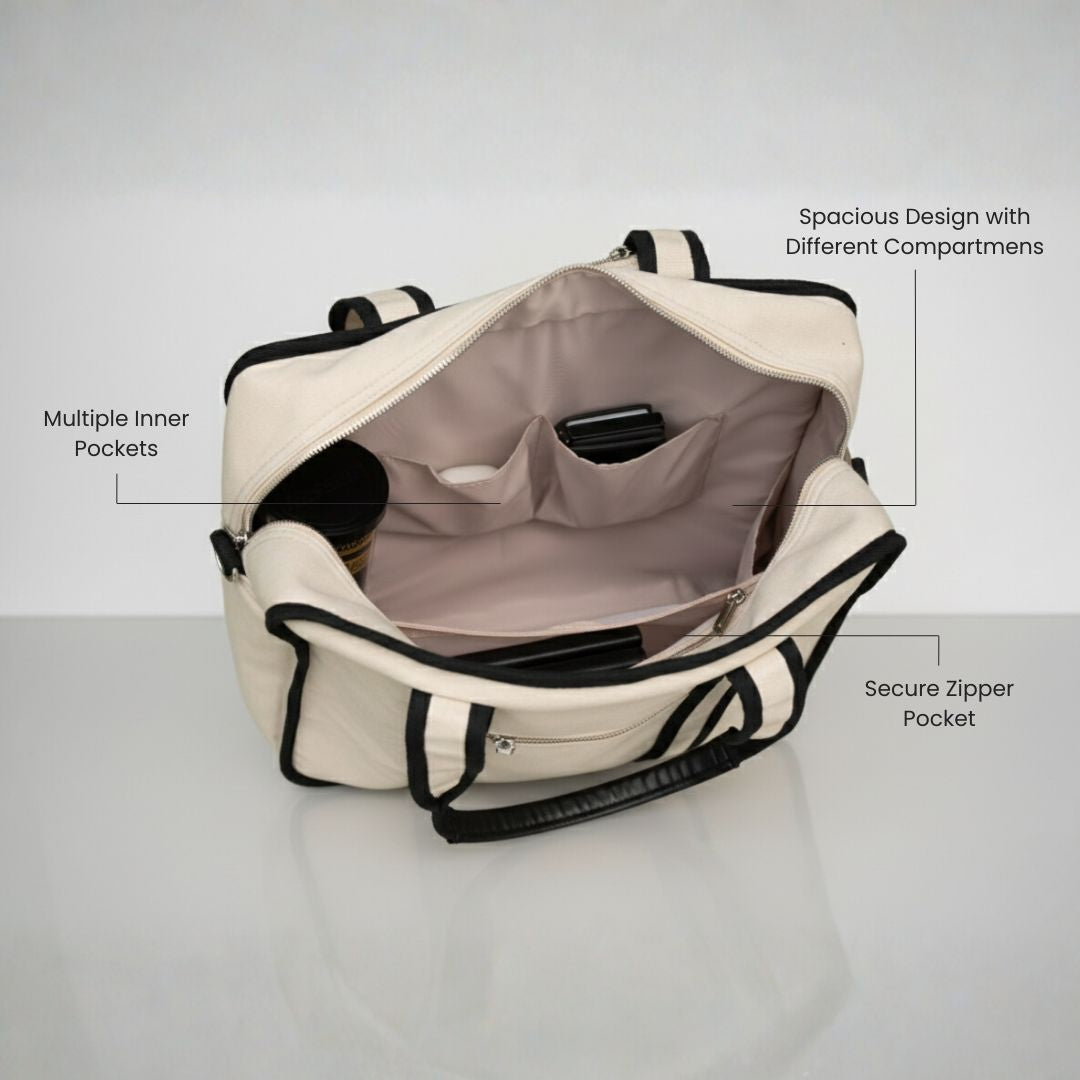 Padel Bag - Canvas - Beige - Premium Padel Bag for Women