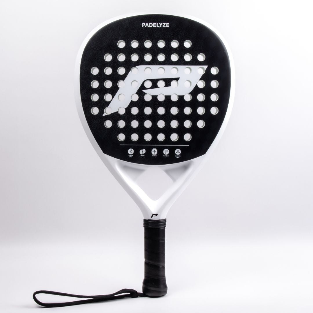 Padel Tennis Racket - Full Carbon - Black/White