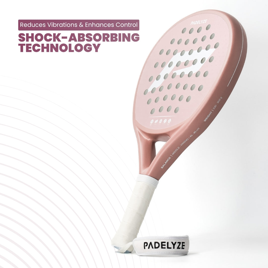 Padel Racket Light+ Volledige koolstof - roze