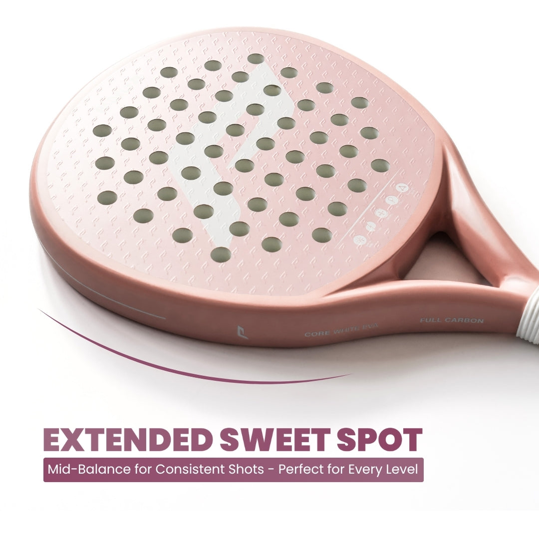 Padel Racket Light+ Volledige koolstof - roze