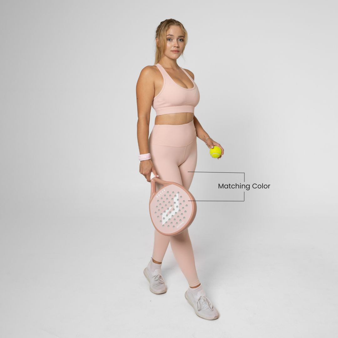 <tc>Padel Leggings Damen - hoch tailliert - mit Balltasche</tc>