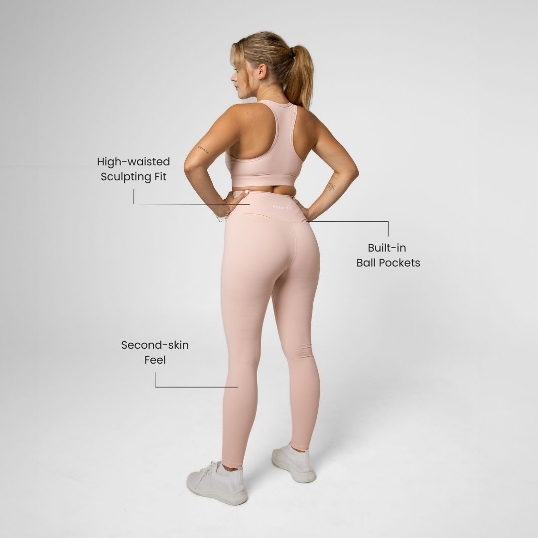 <tc>Padel Leggings Damen - hoch tailliert - mit Balltasche</tc>