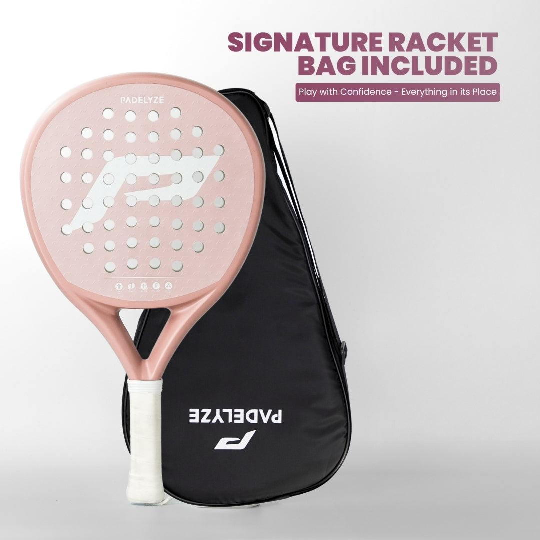 Padel Racket Light+ Volledige koolstof - roze