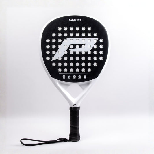 Padel Racket - Volledige koolstof - zwart/wit